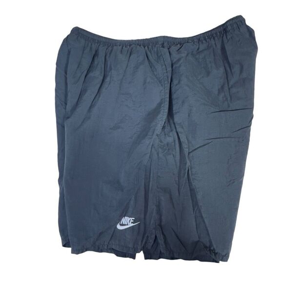 Vintage 90s Nike black large Swoosh Lined Swim Trunks Mens spell out - Picture 11 of 11